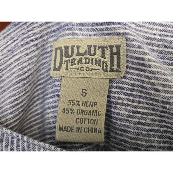 Duluth Trading Co Top  Womens S Tunic Blue Striped Hemp Organic Cotton Henley - Picture 4 of 7